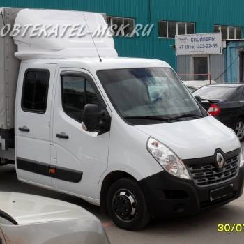 Обтекатель (спойлер) на Рено Мастер (Renault Master) регулируемый по высоте на дубль кабину