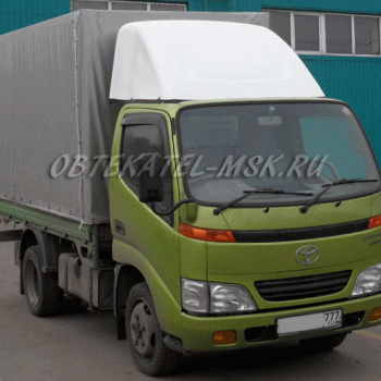 Спойлер от Hyundai Porter (Хендай Портер) на Toyota Dyna (Тойота Дюна). Крепление: уголки в штатные места, спойлер за уголки