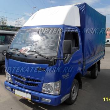 Спойлер от Hyundai Porter на автомобиле BAW Tonik. Примерка. Крепление: уголки в крышу, спойлер за уголки
